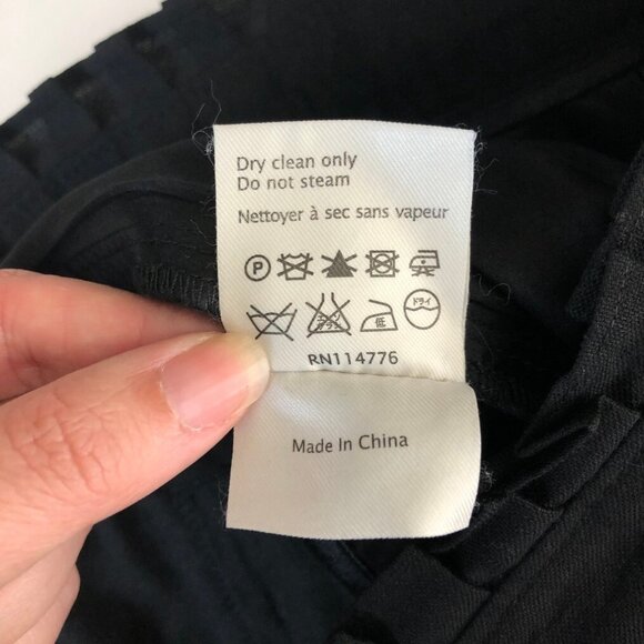 3.1 Phillip Lim Black Wool Linen Pants Size 4 Wide Leg Crop - Picture 9 of 9